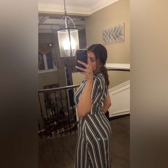 Button-up Striped Maxi Dress - Picture 2 of 2